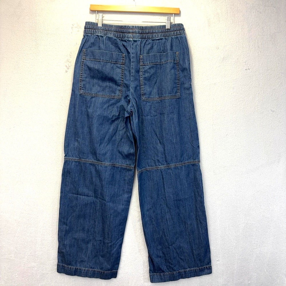 Banana Republic Wide Leg Pull On Jeans Womens Medium Tall MT Blue Mid Rise 2025 - Picture 2 of 9